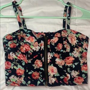 Zipper front bustier top